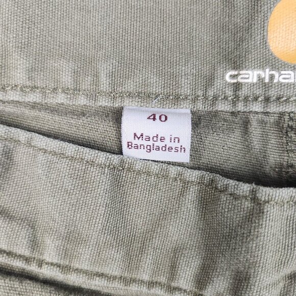 Carhartt Rugged Flex Shorts Men's 40 Relaxed Olive Green Faded Canvas Workwear - Picture 8 of 11